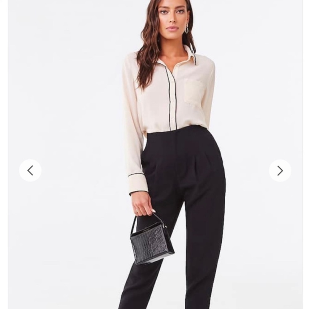 Texture trim button down shirt